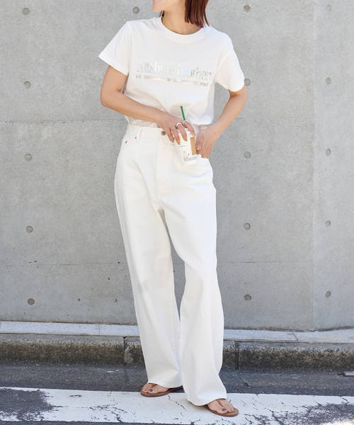 ULTライトデニムハイライズルーズ5PKT サイズ38 中目 EC限定 追加 ULTライトデニムハイライズルーズ5PKT WHITE（デニム