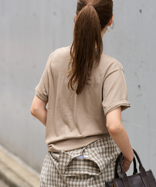 FRAMeWORK（フレームワーク）の「≪追加≫SMILE TEE（Tシャツ/カットソー・レディース・ベージュ/コバルトブルー/イエロー/チャコールグレー・FREE）」の12枚目の写真