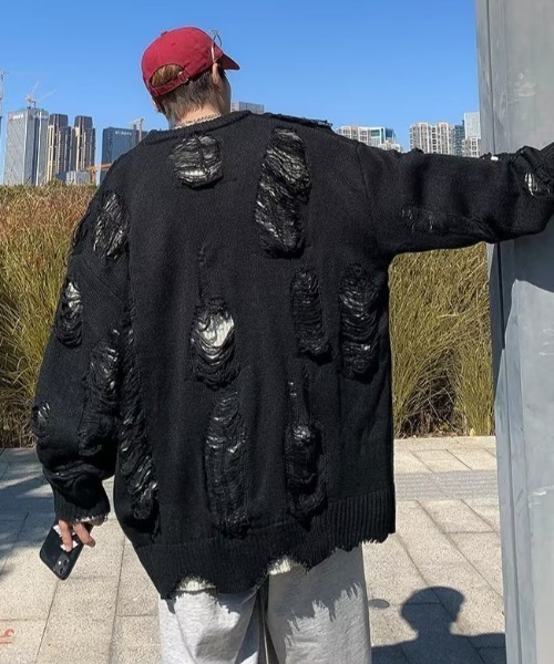 lilful（リルフル）の「【25年秋冬新作】クラッシュ加工 ビッグニット