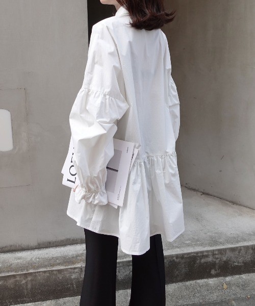 ENFOLD SOMELOS ギャザー チュニック シャツ ホワイト L ENFOLD SOMELOS ギャザー チュニック シャツ ホワイト L ENFOLD