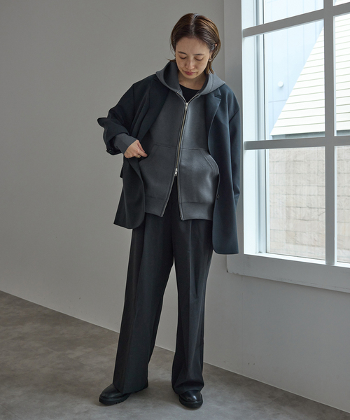 2024ssイエナグレーボリュームジップアップフーディーパーカー ボリュームジップアップフーディー（パーカー）｜SLOBE IENA