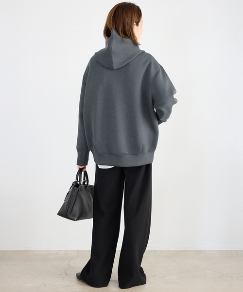 SLOBE IENA　グレー ジップアップパーカー ボリュームジップアップフーディー（パーカー）｜SLOBE IENA