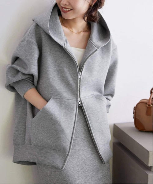 SLOBE IENA スローブイエナ ボリュームジップアップフーディー グレー 一部店舗・WEB限定カラー有り/追加》ボリュームジップアップフーディー