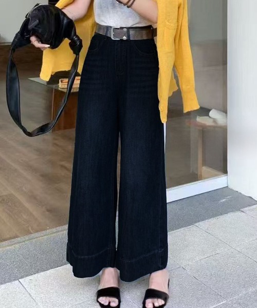Lace Ladies(レースレディース)の「ハイウエスト 裾 ステッチ デニムパンツ(デニムパンツ・レディース・ブラック/ネイビー・XL/M/S)」の6枚目の写真