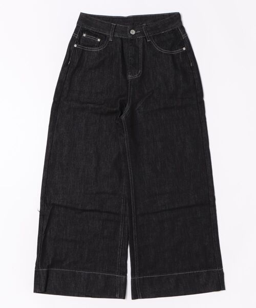 Lace Ladies(レースレディース)の「ハイウエスト 裾 ステッチ デニムパンツ(デニムパンツ・レディース・ブラック/ネイビー・XL/M/S)」の5枚目の写真