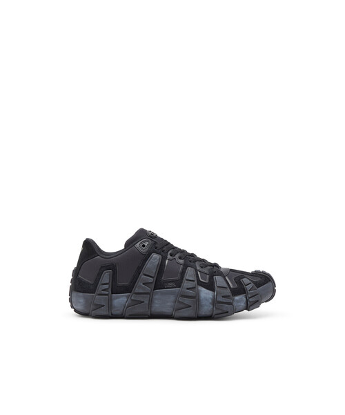 DIESEL(ディーゼル)の「メンズ スニーカー GRIFFE S-D-GRIFFE LOW(スニーカー・メンズ・グレー系その他/ブラック×ブルー・41/44/42/43/40)」の2枚目の写真
