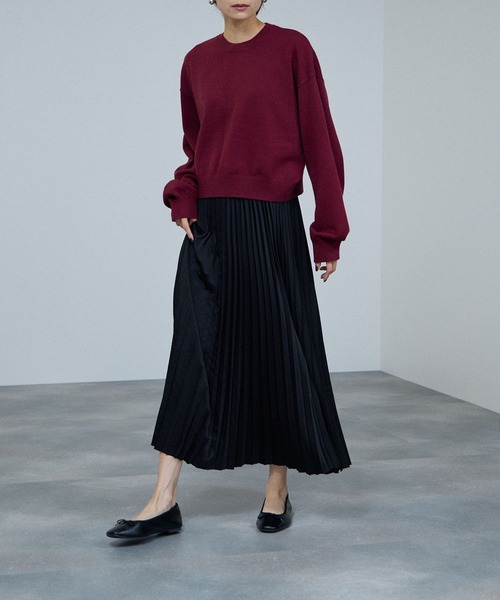 Mac-House(マックハウス)の「milli de l'air ササテンストレッチ プリーツスカート(スカート・レディース・ブラック/ベージュ/ブラウン・M)」の7枚目の写真