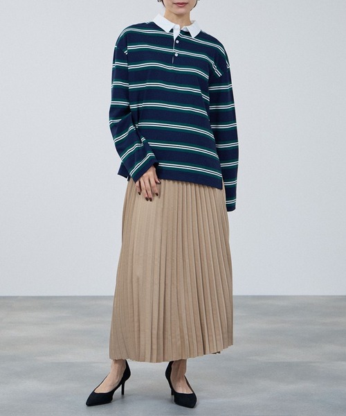 Mac-House(マックハウス)の「milli de l'air ササテンストレッチ プリーツスカート(スカート・レディース・ブラック/ベージュ/ブラウン・M)」の10枚目の写真