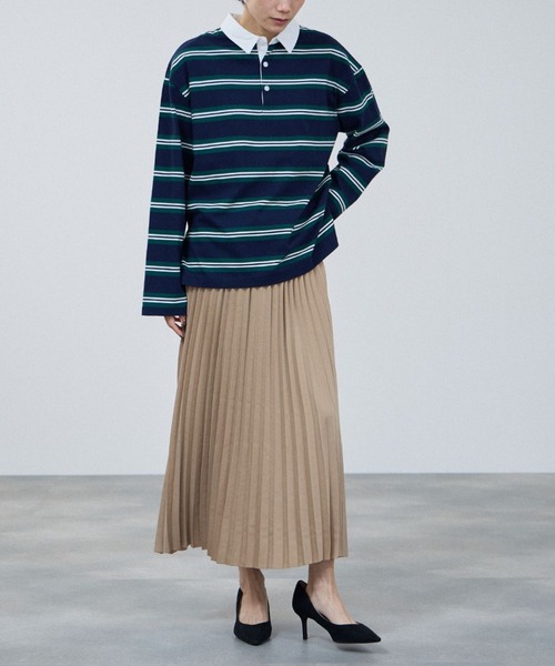 Mac-House(マックハウス)の「milli de l'air ササテンストレッチ プリーツスカート(スカート・レディース・ブラック/ベージュ/ブラウン・M)」の11枚目の写真