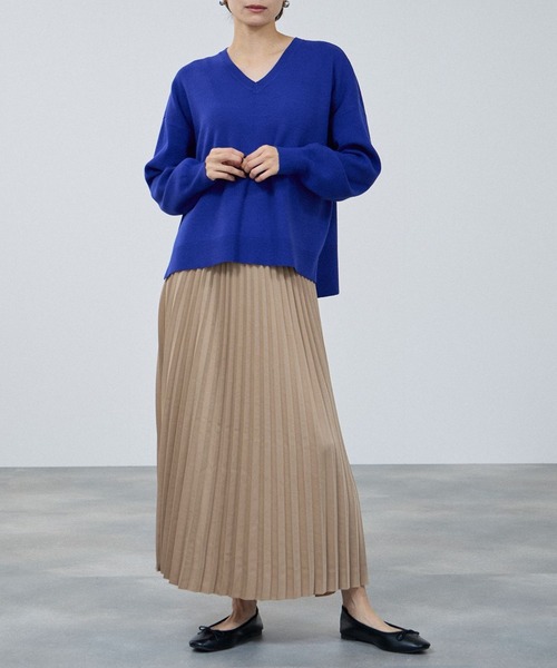 Mac-House(マックハウス)の「milli de l'air ササテンストレッチ プリーツスカート(スカート・レディース・ブラック/ベージュ/ブラウン・M)」の8枚目の写真