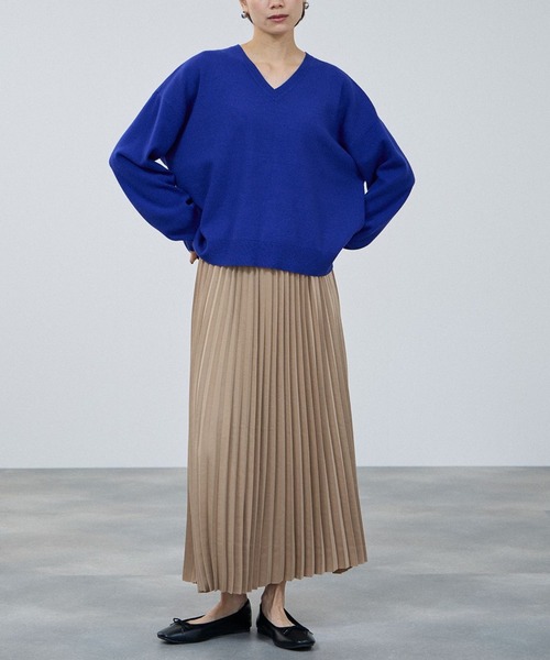 Mac-House(マックハウス)の「milli de l'air ササテンストレッチ プリーツスカート(スカート・レディース・ブラック/ベージュ/ブラウン・M)」の9枚目の写真