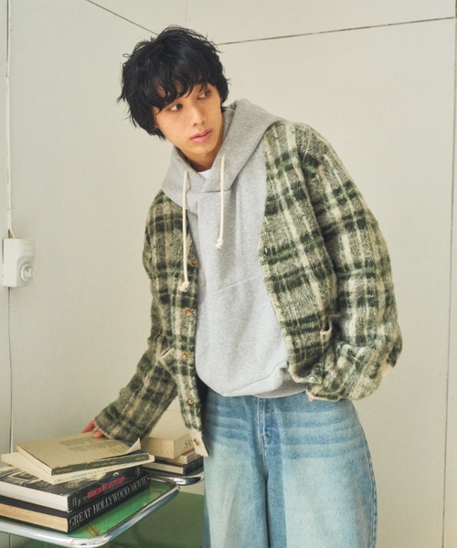 Elanque（エランク）の「checked cardigan/チェックカーディガン