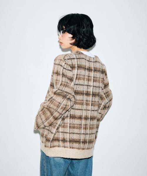 セール】checked cardigan / チェックカーディガン（カーディガン