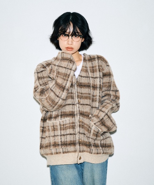 セール】checked cardigan / チェックカーディガン（カーディガン