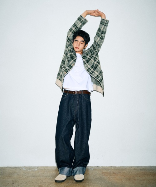Elanque（エランク）の「checked cardigan / チェックカーディガン 