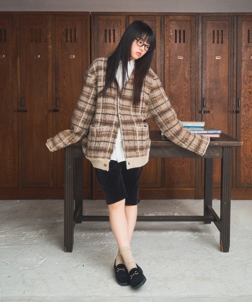 セール】checked cardigan / チェックカーディガン（カーディガン