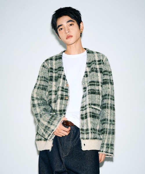 セール】checked cardigan / チェックカーディガン（カーディガン