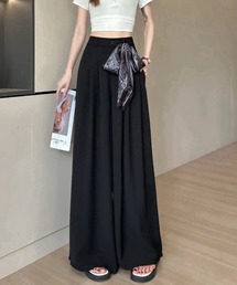 スカーフ付きワイドパンツ