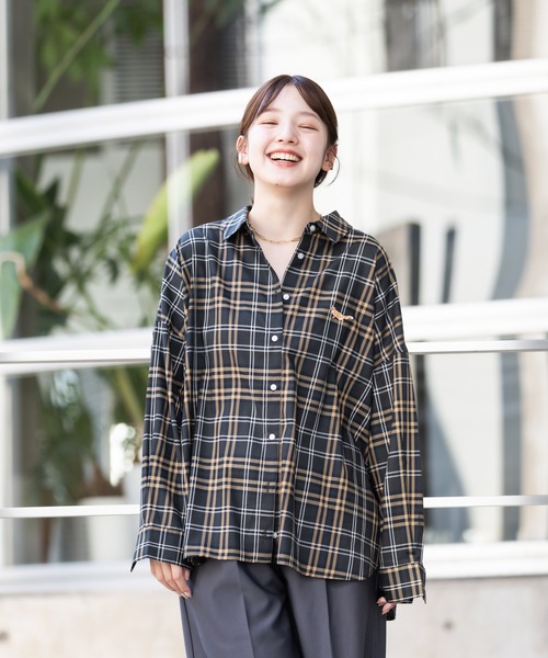 meeny miny（ミーニーマイニー）の「【meeny miny】【旭山動物園応援商品】キタキツネシャツ（シャツ/ブラウス・レディース・カーキ/グレー・S-M/M-L）」の9枚目の写真