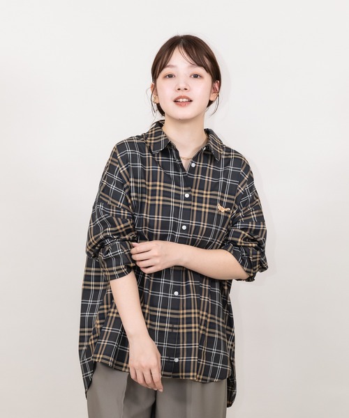 meeny miny（ミーニーマイニー）の「【meeny miny】【旭山動物園応援商品】キタキツネシャツ（シャツ/ブラウス・レディース・カーキ/グレー・S-M/M-L）」の10枚目の写真