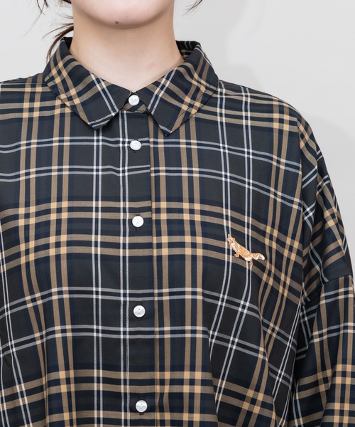 meeny miny（ミーニーマイニー）の「【meeny miny】【旭山動物園応援商品】キタキツネシャツ（シャツ/ブラウス・レディース・カーキ/グレー・S-M/M-L）」の15枚目の写真