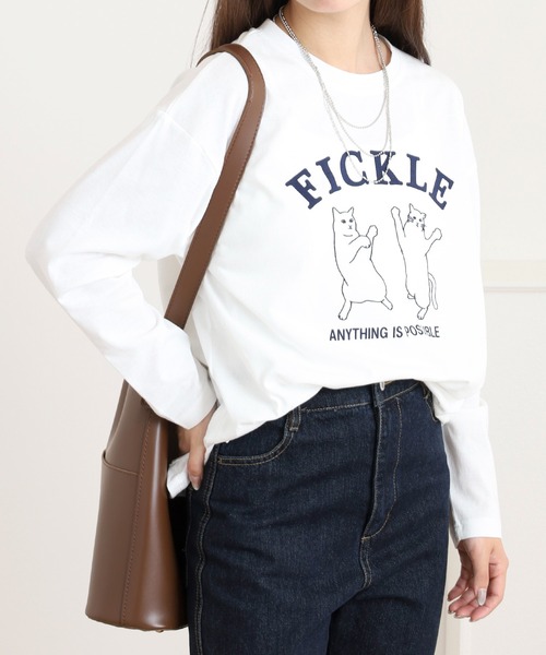 Quelle Chance(ケルシャンス)の「プリント+刺繍 長袖Tシャツ(Tシャツ/カットソー・レディース・グリーン/ブラウン/オフホワイト・M/L)」の21枚目の写真