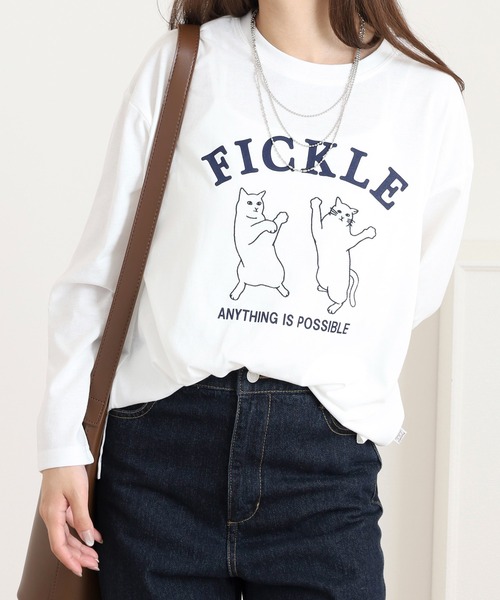 Quelle Chance(ケルシャンス)の「プリント+刺繍 長袖Tシャツ(Tシャツ/カットソー・レディース・グリーン/ブラウン/オフホワイト・M/L)」の22枚目の写真