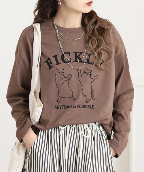 Quelle Chance(ケルシャンス)の「プリント+刺繍 長袖Tシャツ(Tシャツ/カットソー・レディース・グリーン/ブラウン/オフホワイト・M/L)」の17枚目の写真