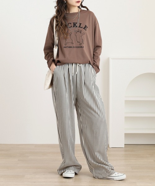 Quelle Chance(ケルシャンス)の「プリント+刺繍 長袖Tシャツ(Tシャツ/カットソー・レディース・グリーン/ブラウン/オフホワイト・M/L)」の16枚目の写真
