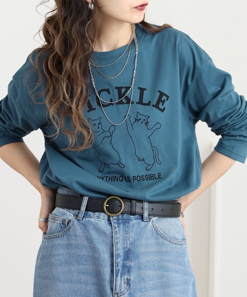 Quelle Chance(ケルシャンス)の「プリント+刺繍 長袖Tシャツ(Tシャツ/カットソー・レディース・グリーン/ブラウン/オフホワイト・M/L)」の15枚目の写真