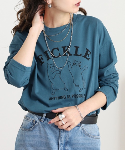 Quelle Chance(ケルシャンス)の「プリント+刺繍 長袖Tシャツ(Tシャツ/カットソー・レディース・グリーン/ブラウン/オフホワイト・M/L)」の14枚目の写真