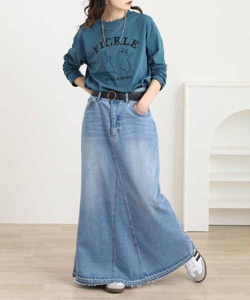 Quelle Chance(ケルシャンス)の「プリント+刺繍 長袖Tシャツ(Tシャツ/カットソー・レディース・グリーン/ブラウン/オフホワイト・M/L)」の12枚目の写真