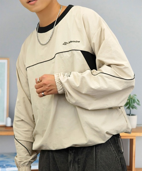 L'atelier（ラトリエ）の「ナイロン タスラン ドロスト 短丈可能 ボリューム袖 長袖 ピステ（ナイロンジャケット・メンズ・ブラック系1/ブラック系2/ブラック系3/グレー系1/グレー系2/グレー系4/ベージュ系2/アイボリー系1/カーキ系1/カーキ系2/カーキ系3/カーキ系4・M/L）」の8枚目の写真
