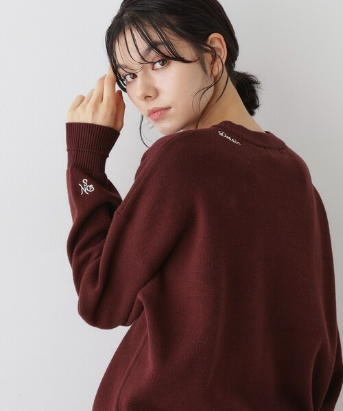 Dessin(デッサン)の「【洗える】刺繍入りジャカードニット(ニット/セーター・レディース・ネイビー/オレンジ系/グレー・03/01/02)」の3枚目の写真