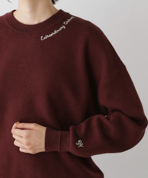 Dessin(デッサン)の「【洗える】刺繍入りジャカードニット(ニット/セーター・レディース・ネイビー/オレンジ系/グレー・03/01/02)」の21枚目の写真