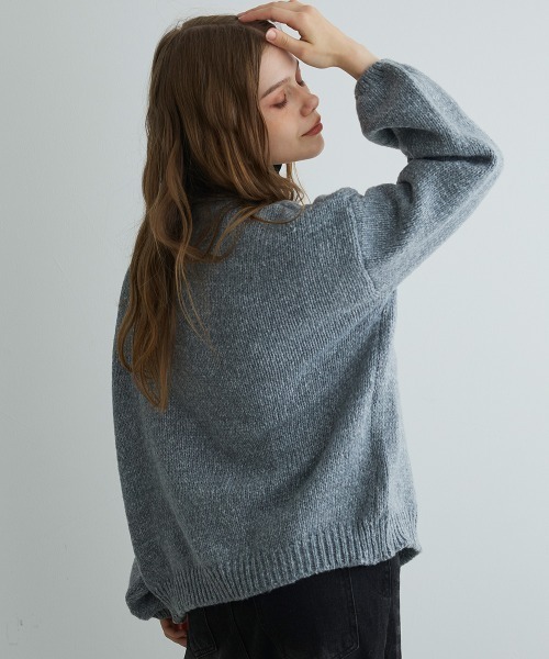 Mirette（ミレット）の「スパンコールリボンカーディガン / Sequin Ribbon Knit Cardigan（カーディガン/ボレロ・レディース・ブラック/グレー・FREE）」の5枚目の写真