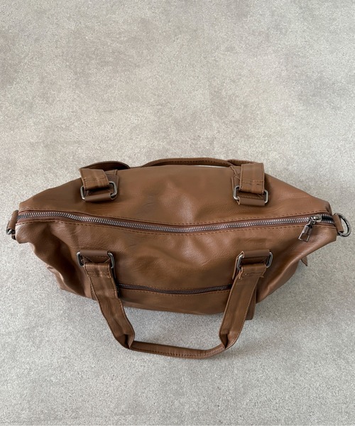 pyornim（ピョルニム）の「【25年秋冬新作】【2WAY】【A4サイズ対応】フェイクレザーボストンショルダーバッグ（ボストンバッグ・レディース・ブラウン/ブラック・F）」の22枚目の写真