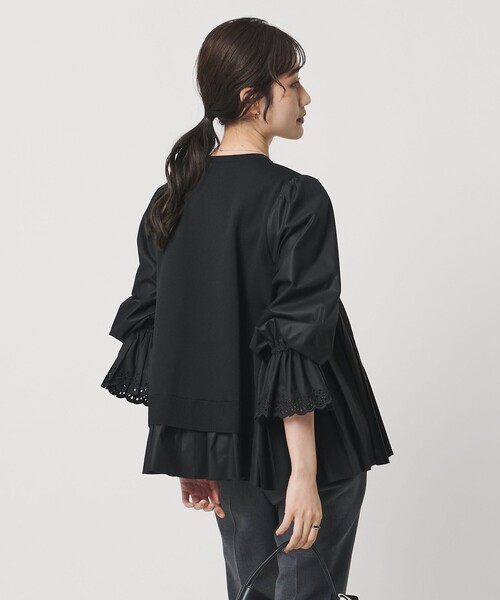 プリーツ コンビ ニット ブラウス ‐ウォッシャブル‐（シャツ/ブラウス