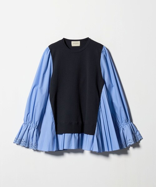 UNITED ARROWS（ユナイテッドアローズ）の「プリーツ コンビ ニット ブラウス ‐ウォッシャブル‐（シャツ/ブラウス・レディース・ネイビー/ダークグレー/ブラック・FREE）」の15枚目の写真