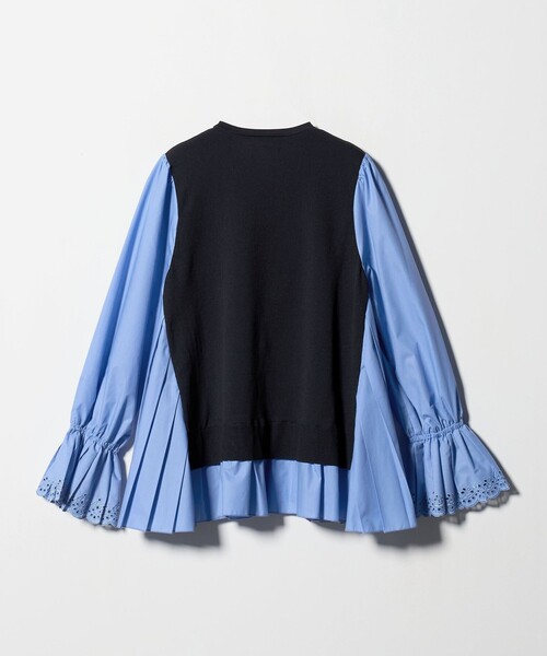 UNITED ARROWS（ユナイテッドアローズ）の「プリーツ コンビ ニット ブラウス ‐ウォッシャブル‐（シャツ/ブラウス・レディース・ネイビー/ダークグレー/ブラック・FREE）」の16枚目の写真