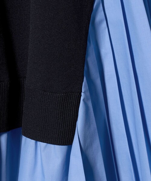 ユナイテッドアローズプリーツ コンビ ニット ブラウス プリーツ コンビ ニット ブラウス ‐ウォッシャブル‐