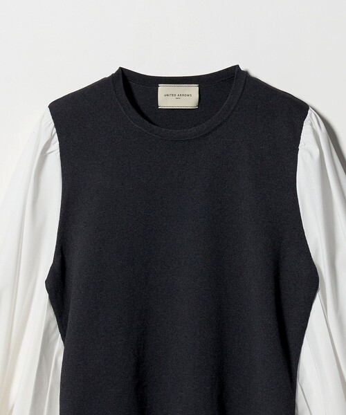 新品！UNITED ARROWSプリーツ コンビ ニット ブラウス プリーツ コンビ ニット ブラウス ‐ウォッシャブル‐（シャツ/ブラウス