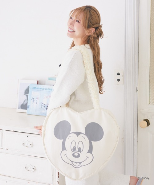 Disney(ディズニー)の「ミッキー/ミニー/ハートキャリーオンバッグ(スーツケース/キャリーバッグ・レディース・オフホワイト/ライトピンク・FREE)」の5枚目の写真