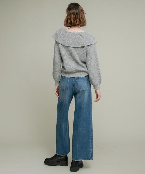 URBAN RESEARCH Sonny Label（アーバンリサーチサニーレーベル）の「『WEB限定』フリルカラーアゼニット（ニット/セーター・レディース・ベージュ/グレー/チャコールグレー・FREE）」の19枚目の写真