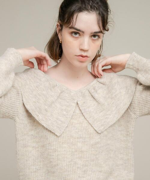 セール】『WEB限定』フリルカラーアゼニット（ニット/セーター