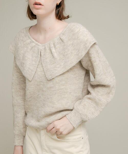 【新品】DOUBLE STANDARD CLOTHING バイカラーフリルニット DOUBLE STANDARD CLOTHING SALE50%OFF DSC / バイカラーニット