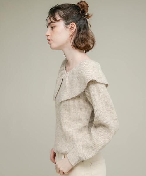 ◆カラーKolor【定価48,000円＋税】新品の春秋に使えるザックリニット セール】 【洗える】SOFT TOUCH WOOL リブ切り替え ニット （ニット