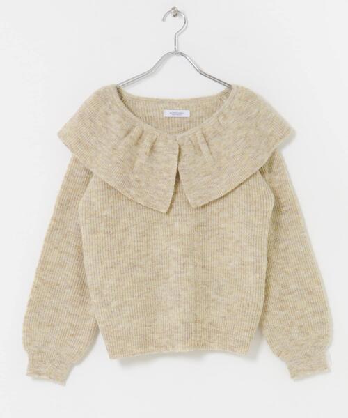 URBAN RESEARCH Sonny Label（アーバンリサーチサニーレーベル）の「『WEB限定』フリルカラーアゼニット（ニット/セーター・レディース・ベージュ/グレー/チャコールグレー・FREE）」の11枚目の写真