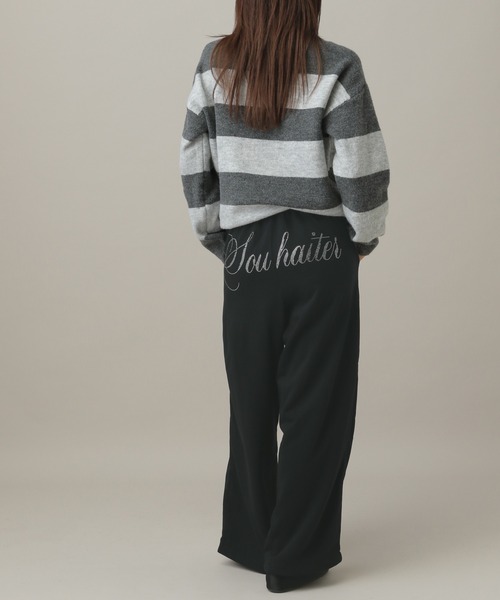 3.3 Field Trip （3.3フィールドトリップ）の「3.3 Field Trip／ラインストーンロゴスウェットパンツ（スウェットパンツ・レディース・グレー/ブラック・FREE）」の14枚目の写真