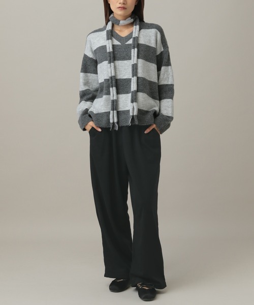 3.3 Field Trip （3.3フィールドトリップ）の「3.3 Field Trip／ラインストーンロゴスウェットパンツ（スウェットパンツ・レディース・グレー/ブラック・FREE）」の13枚目の写真